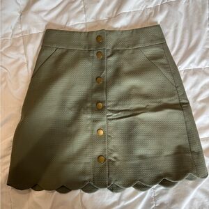 J. Crew Green A-Line Mini Skirt Casual